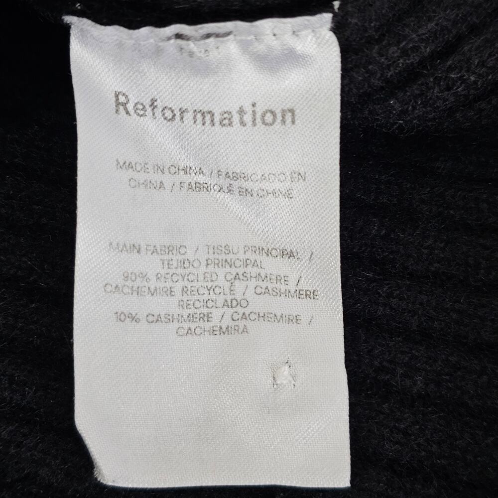 REFORMATION Fantino Black Ribbed Cashmere Button Collared Cardigan Sweater XS - Picture 11 of 13